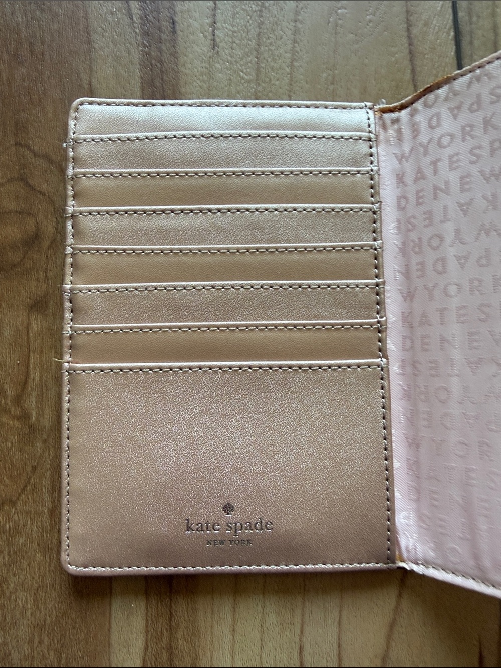 kate spade Rose Gold Metallic Passport Cover - Picture 3 of 6